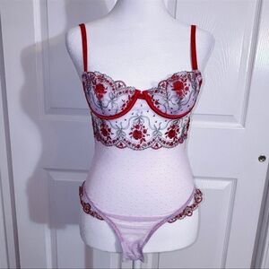 Victoria’s Secret Red Lace Bodysuit